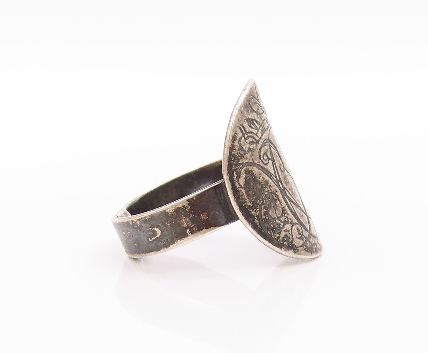 925 Sterling Silver Vintage Ring VALDRES SOLVSMIE NORWAY Antique  Sz 9  RG32458