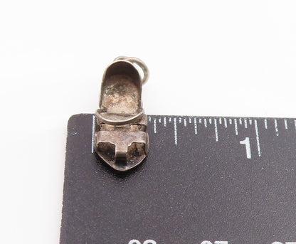 925 Sterling Silver  Vintage Dark Tone Petite Sandal Shoe Pendant  PT17900