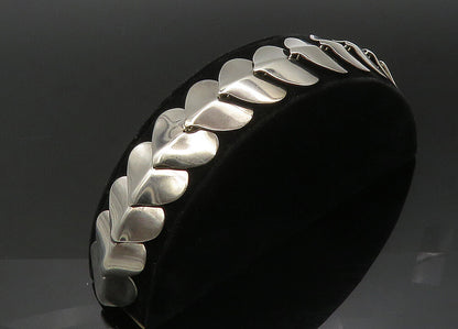 ESPO 925 Sterling Silver  Vintage Shiny Love Hearts Chain Bracelet  BT8704