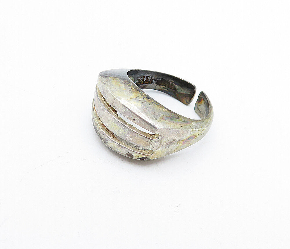 HERMANN SIERSBOL DENMARK 925 Silver  Vintage Square Dome Band Ring Sz 6 RG4160