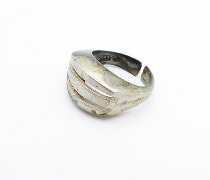 HERMANN SIERSBOL DENMARK 925 Silver  Vintage Square Dome Band Ring Sz 6 RG4160