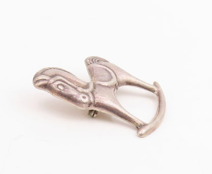 925 Sterling Silver Vintage Brooch Pin Classic Rocking Horse Figurine  BP12319