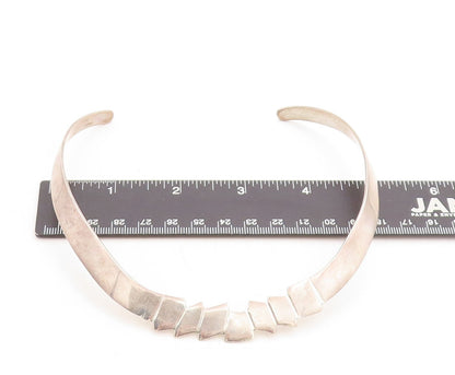 MEXICO 925 Sterling Silver  Vintage Smooth Shiny Collar Necklace  NE1900