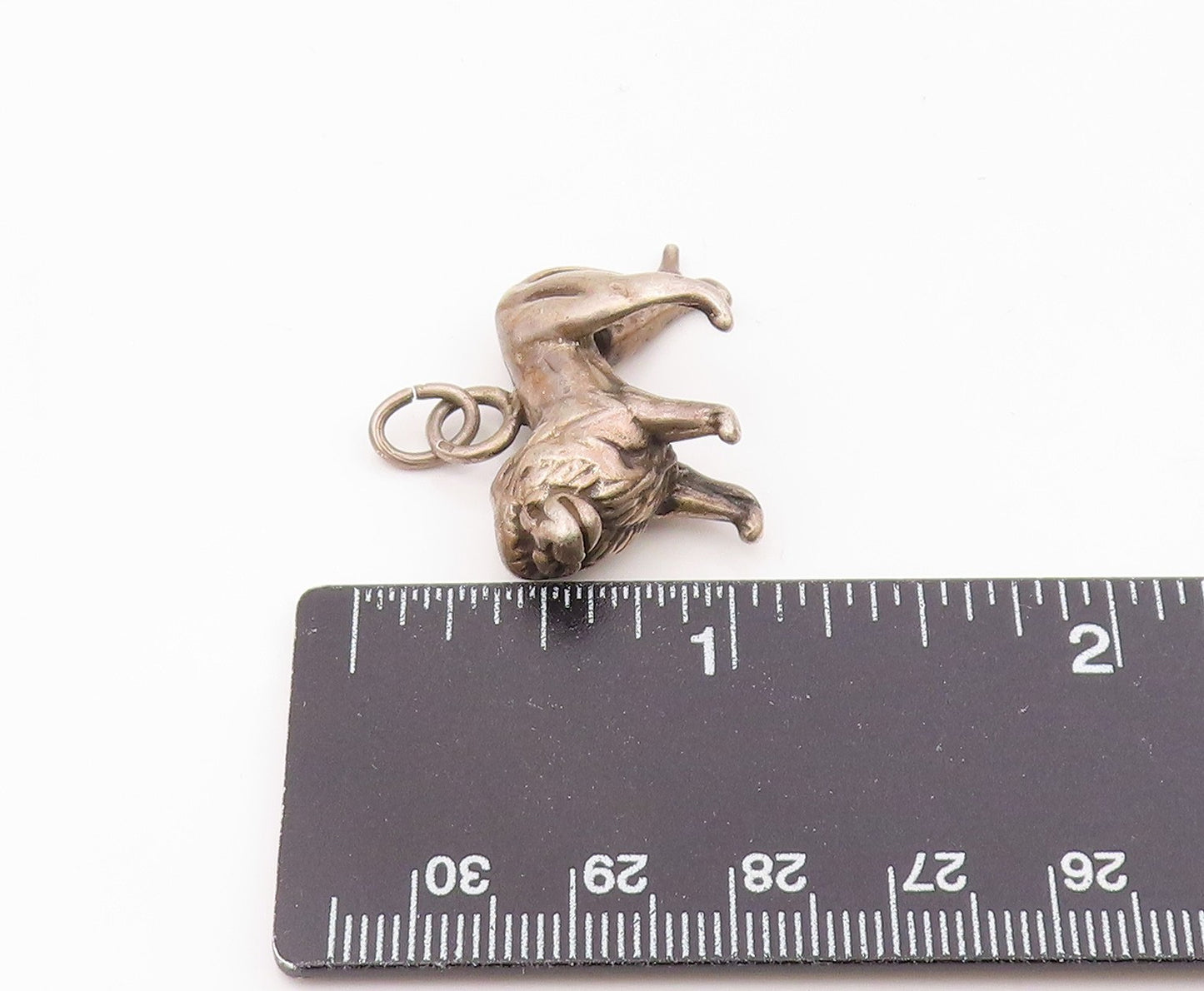 925 Sterling Silver  Vintage Sculptural Standing Lion Pendant  PT21371