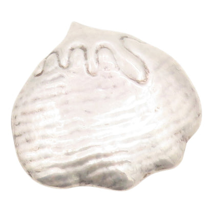 925 Sterling Silver Vintage Brooch Pin MEXICO Scalloped Clam Shell  BP12507