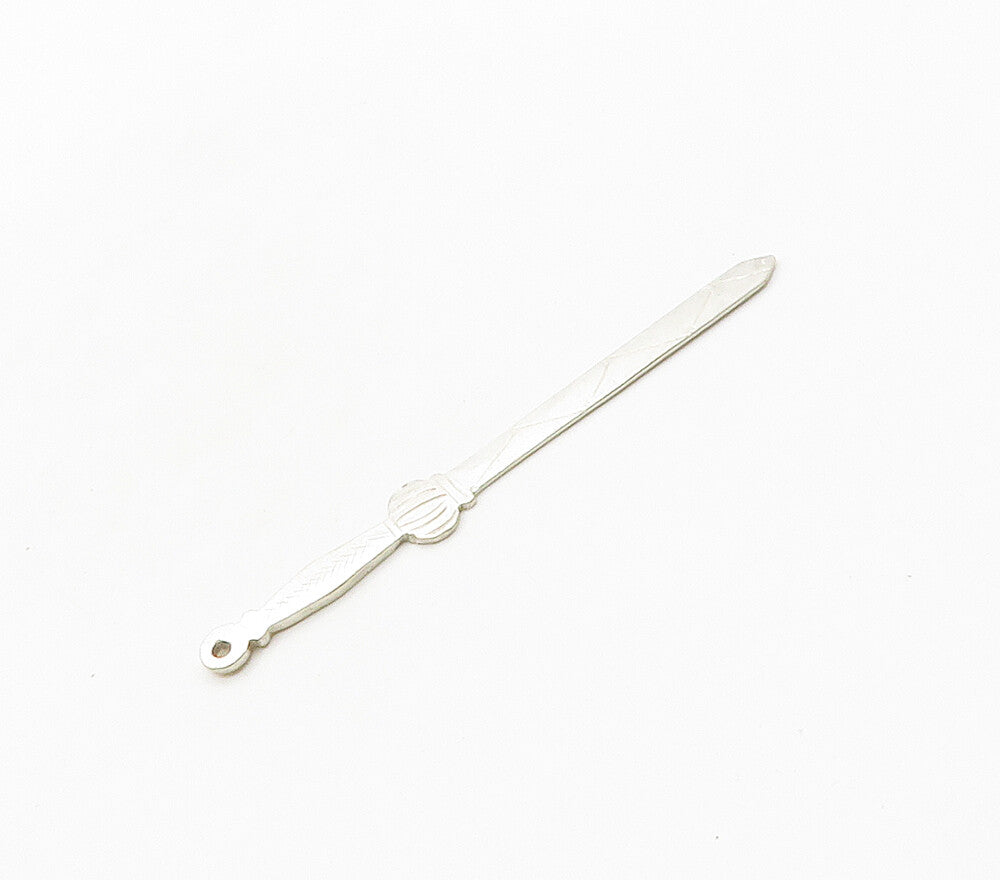 925 Sterling Silver  Vintage Petite Etched Detail Sword Motif Pendant  PT12837