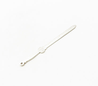 925 Sterling Silver  Vintage Petite Etched Detail Sword Motif Pendant  PT12837