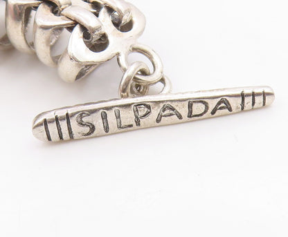925 Sterling Silver Vintage Bracelet SILPADA Classic Textured Disc Link  BT12072