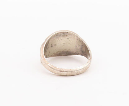 925 Sterling Silver Vintage Ring Southwestern Design Solid Carved Sz 9 RG28605