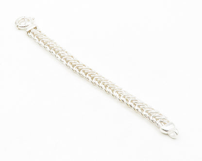 925 Sterling Silver  Shiny Polished Byzantine Link Chain Bracelet  BT5188