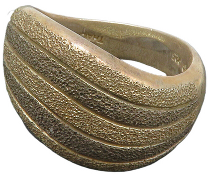 925 Sterling Silver  Vintage 2 Tone Layered Wavy Design Band Ring Sz 7 RG13322