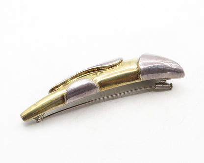 ALEN DIONE RENGAY 925 Silver  Vintage 2 Tone Hollow Design Brooch Pin  BP5017