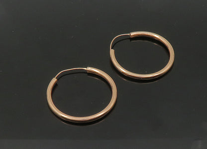 925 Sterling Silver  Vintage Shiny Rose Gold Plated Hoop Earrings  EG10472