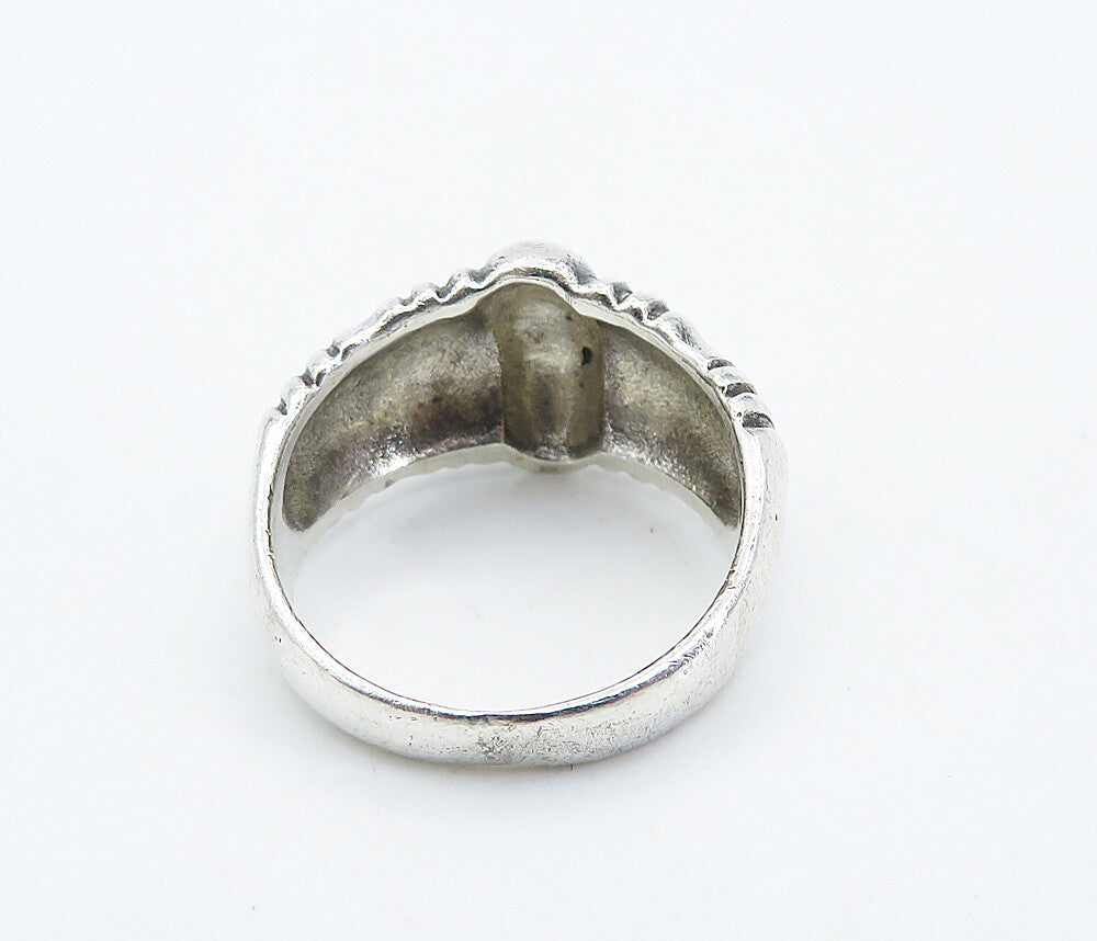 925 Sterling Silver Shiny Fluted Tapered Dome Style Band Ring Sz 7 RG8397