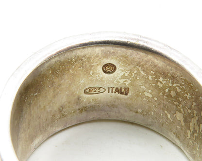 925 Sterling Silver  Vintage Textured Detail Tapered Band Ring Sz 8  RG12812