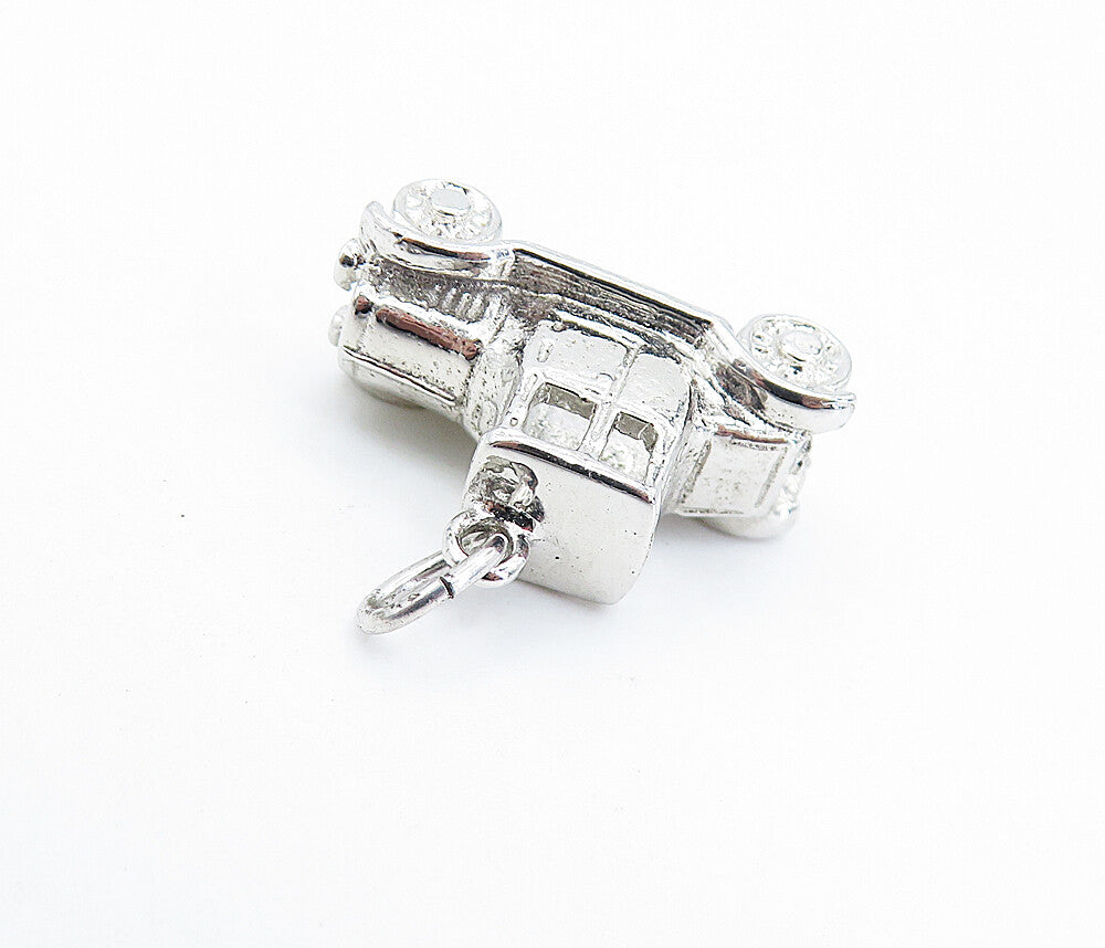 925 Sterling Silver  Vintage Petite Shiny Old Fashioned Car Pendant  PT4184