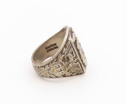 925 Sterling Silver Vintage Ring BALFOUR FFA Emblem Signet Band  Sz 8.5  RG36779