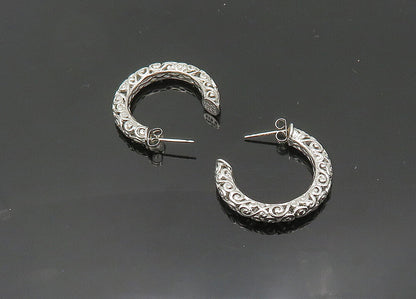 ROSS SIMON 925 Sterling Silver  Vintage Shiny Swirl JHoop Earrings  EG10182