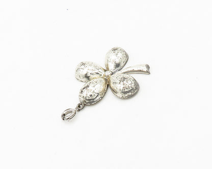DANECRAFT 925 Sterling Silver  Vintage Shiny Four Leaf Clover Pendant  PT14948
