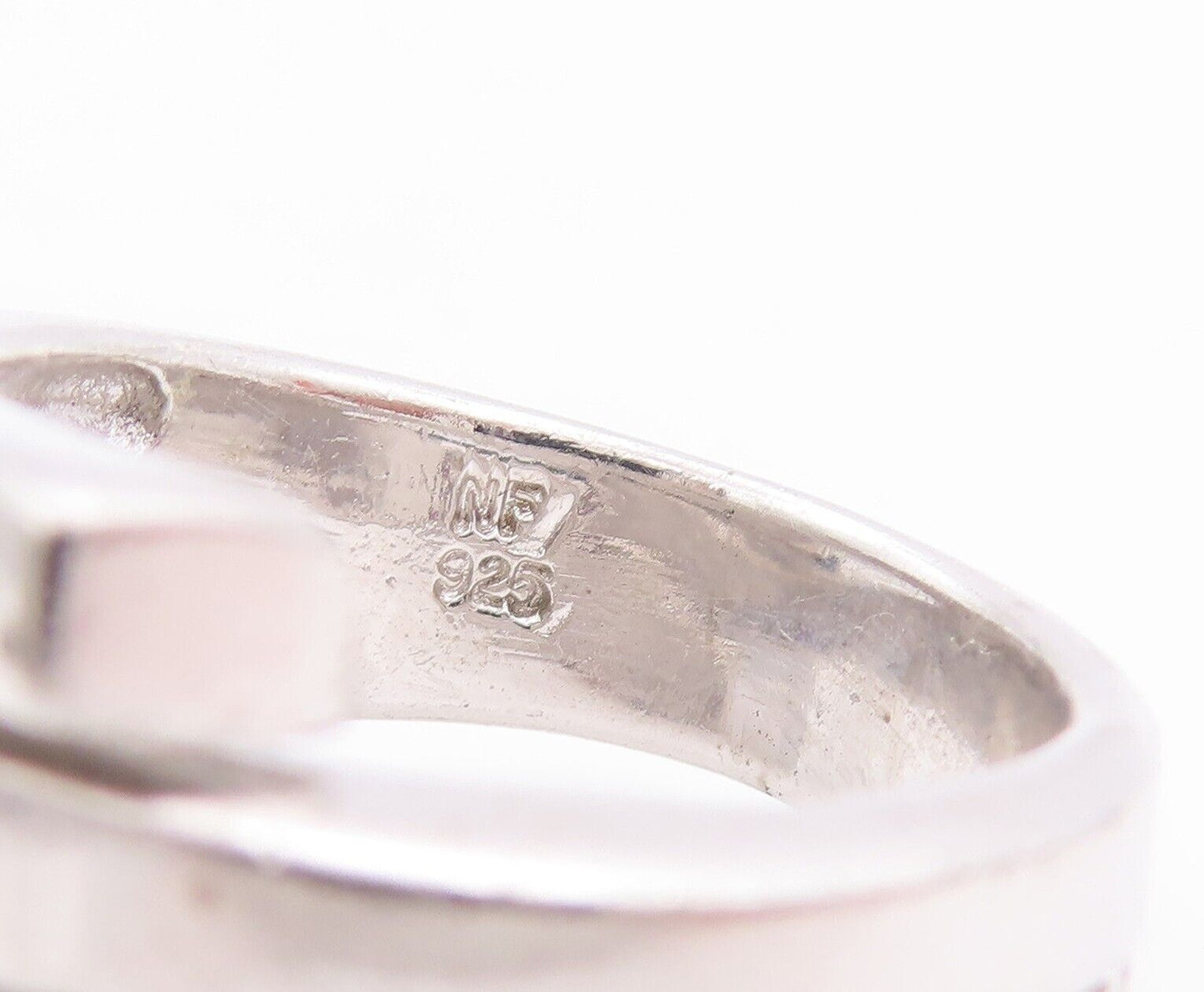 925 Sterling Silver Vintage Ring Solid Cutout Shank Bypass  Sz 7  RG28501