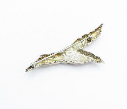 925 Sterling Silver  Vintage Smooth Soaring Bird Motif Brooch Pin  BP2238