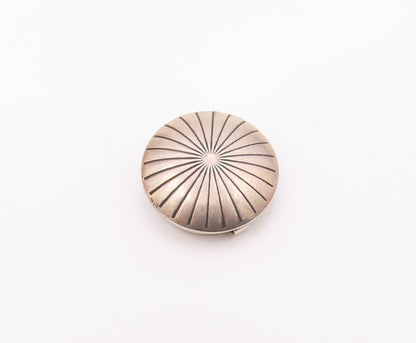 NAVAJO 925 Silver  Vintage Etched Lines Floral Motif Button Cover  TR3462