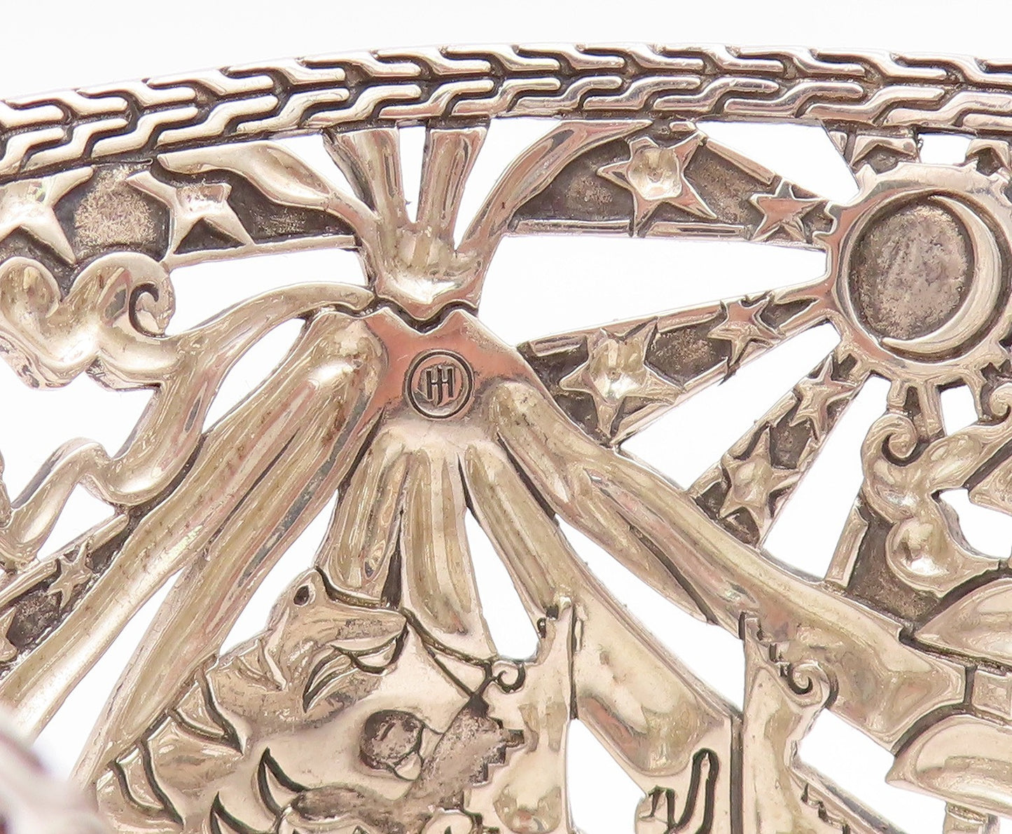 925 Sterling Silver Vintage Bracelet JOHN HARDY Large Macan Rare BT11910