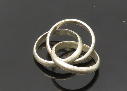 925 Sterling Silver  Vintage Minimalist Shiny Band Rolling Ring Sz 7  RG21354