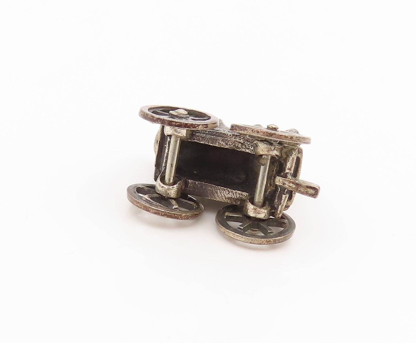 925 Sterling Silver Vintage Pendant Miniature Covered Wagon Charm MOVES  PT26263