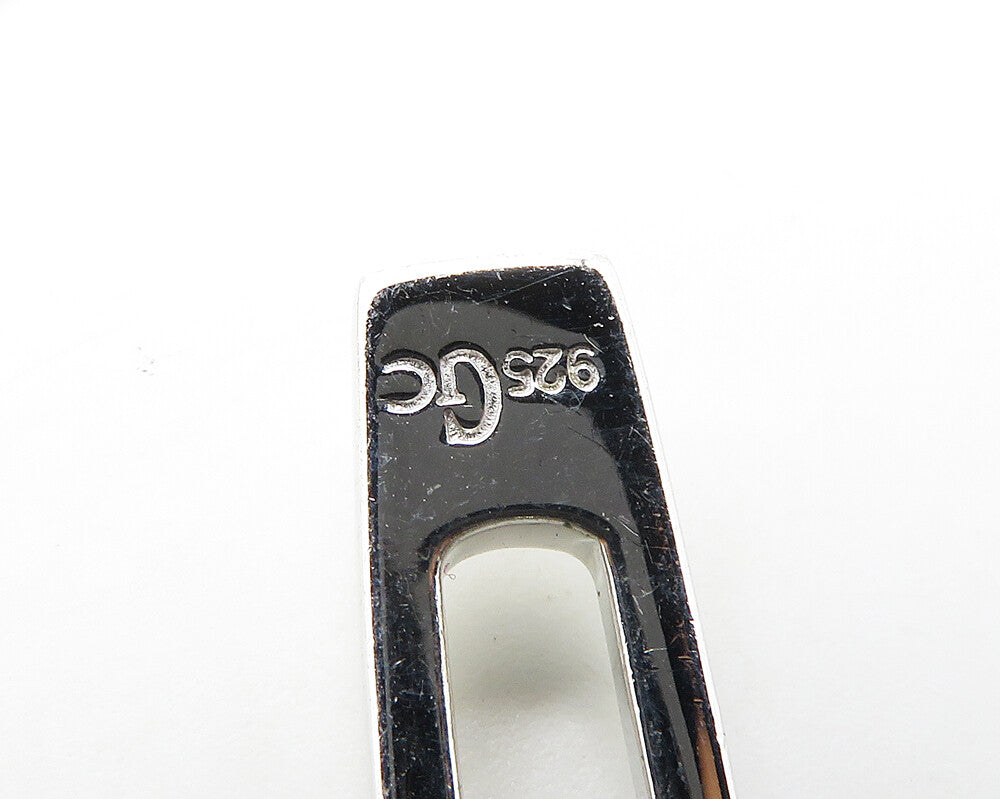 GUESS 925 Sterling Silver  Vintage Shiny Smooth Dangle Earrings  EG9695