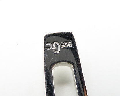 GUESS 925 Sterling Silver  Vintage Shiny Smooth Dangle Earrings  EG9695