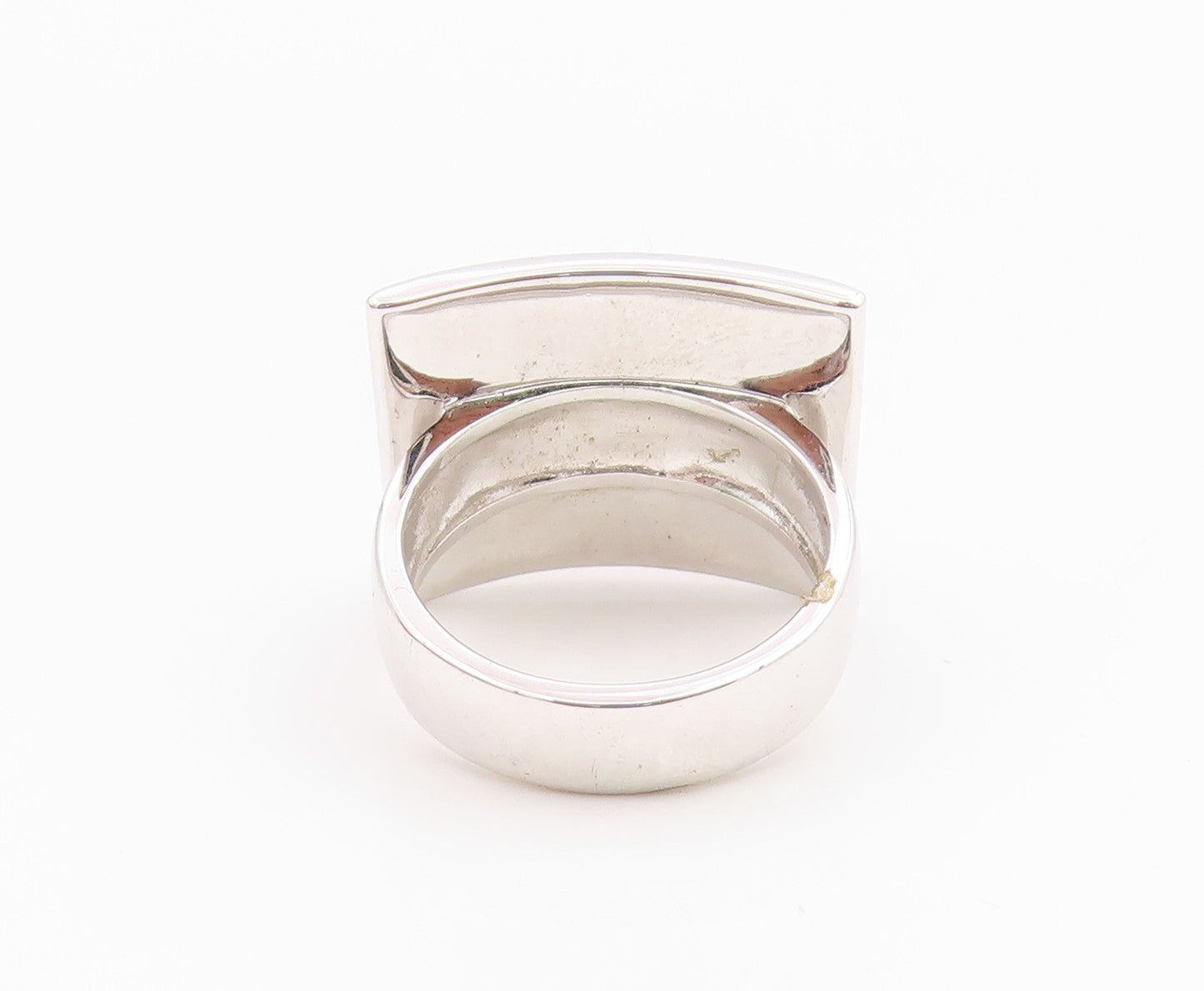 925 Sterling Silver Vintage Ring Mother Of Pearl Two Tone Band  Sz 8  RG35372