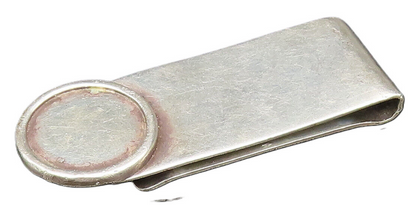 925 Sterling Silver  Vintage Minimalist Circle Accent Money Clip  TR3405