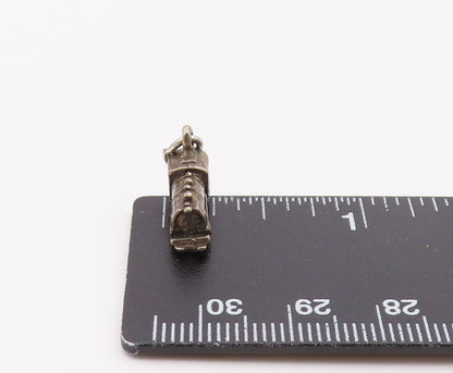 925 Sterling Silver  Vintage Petite Shiny Steam Train Pendant  PT18171