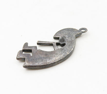SOUTHWESTERN 925 Silver Vintage Oxidized Kokopelli Dancer Pendant PT13019