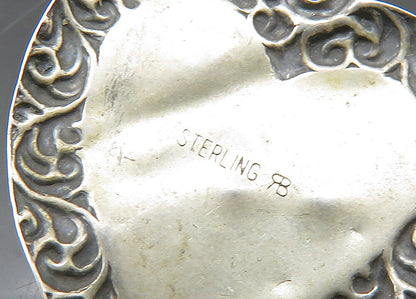 925 Sterling Silver  Vintage Petite Pearl Bordered Love Heart Pendant  PT16469