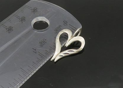 925 Sterling Silver  Vintage Diamond Cut Open Love Heart Pendant  PT17358