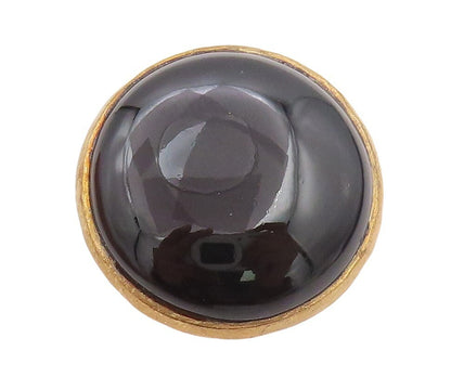 925 Sterling Silver Vintage Ring Gold Plated Large Round Onyx  Sz 8.5  RG30246