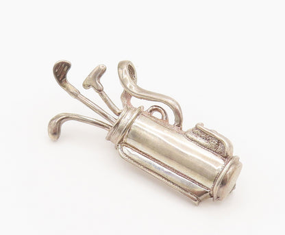 MEXICO 925 Silver  Vintage Golf Clubs & Golf Bags Sports Brooch Pin  BP10136