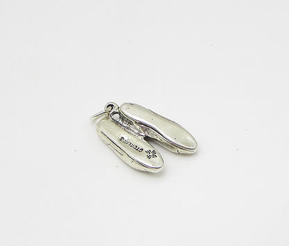 925 Sterling Silver  Vintage Woman's Pair Of Shoes Charm Pendant  PT1835