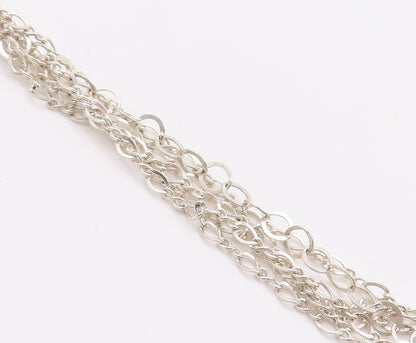 925 Sterling Silver Vintage Necklace Modernist  Floral & Rectangle Cutout NE4580