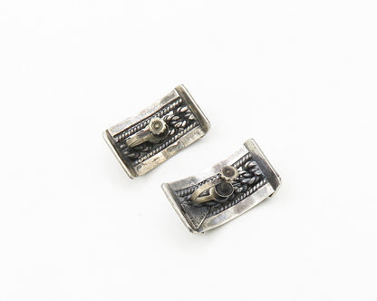 AYB MEXICO 925 Silver  Vintage Rope Twist Non Pierce Drop Earrings  EG9692