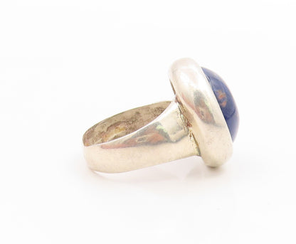 925 Sterling Silver Vintage Ring ISRAEL Lapis Lazuli Band  Sz 10.5  RG35783