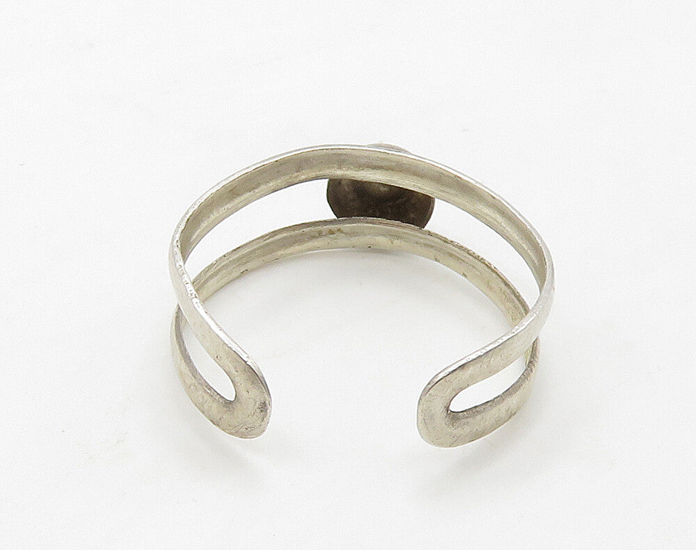 925 Silver Vintage Black Hematite Split Band Ring Sz 6 RG16256