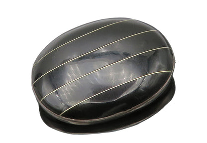 CII MEXICO 925 Sterling Silver  Vintage Black Onyx Striped Brooch Pin  BP6139