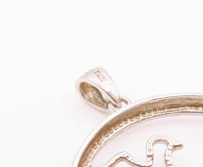 925 Sterling Silver  Vintage Cubic Zirconia Doves Outline Pendant  PT18475