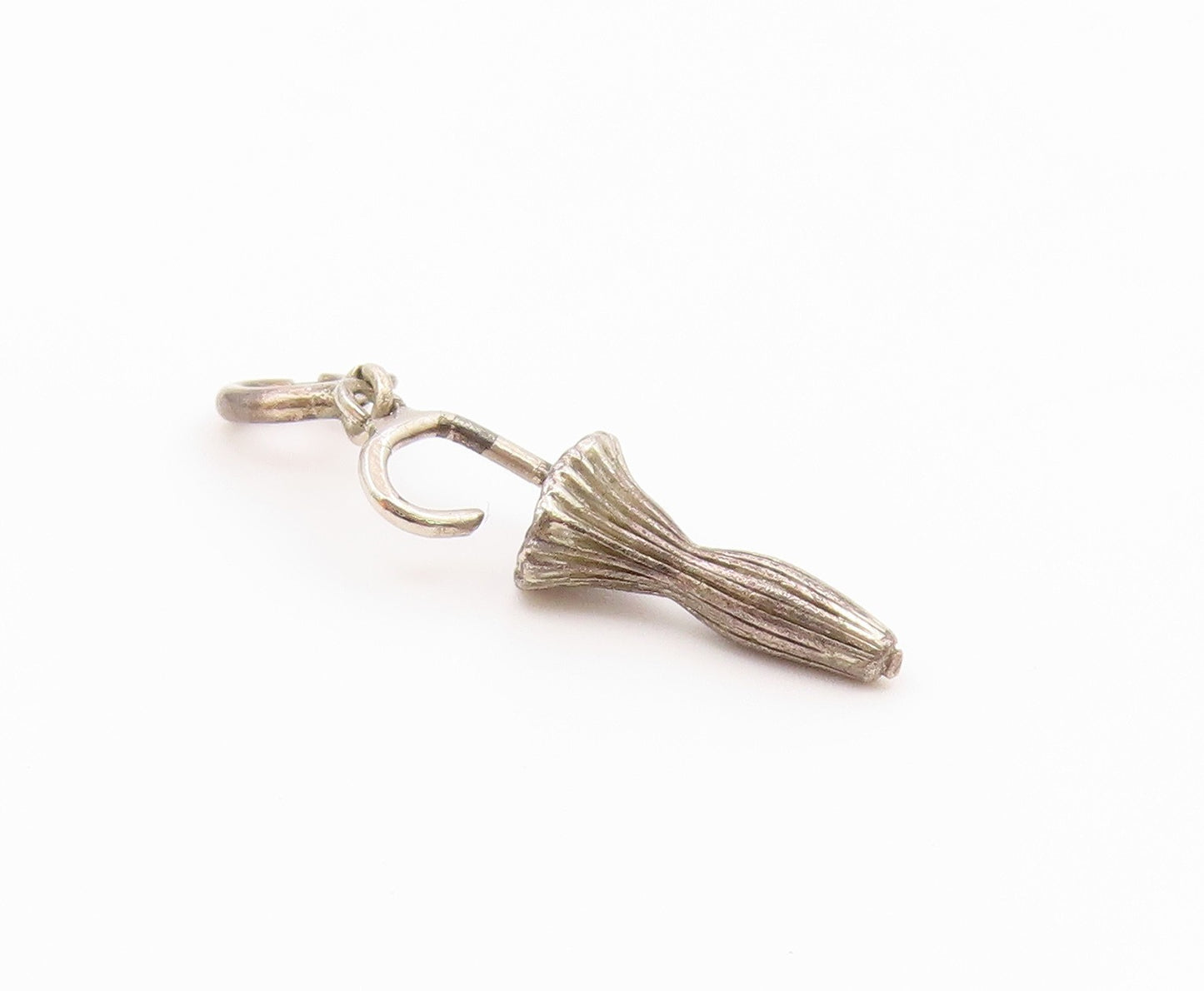 925 Sterling Silver  Vintage Petite Umbrella Motif Drop Pendant  PT17390