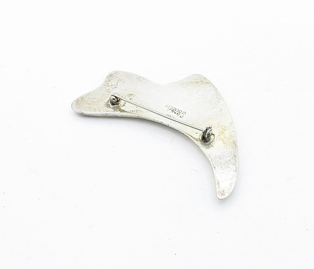 MEXICO 925 Sterling Silver  Vintage Modernist 2 Tone Twist Brooch Pin  BP2038