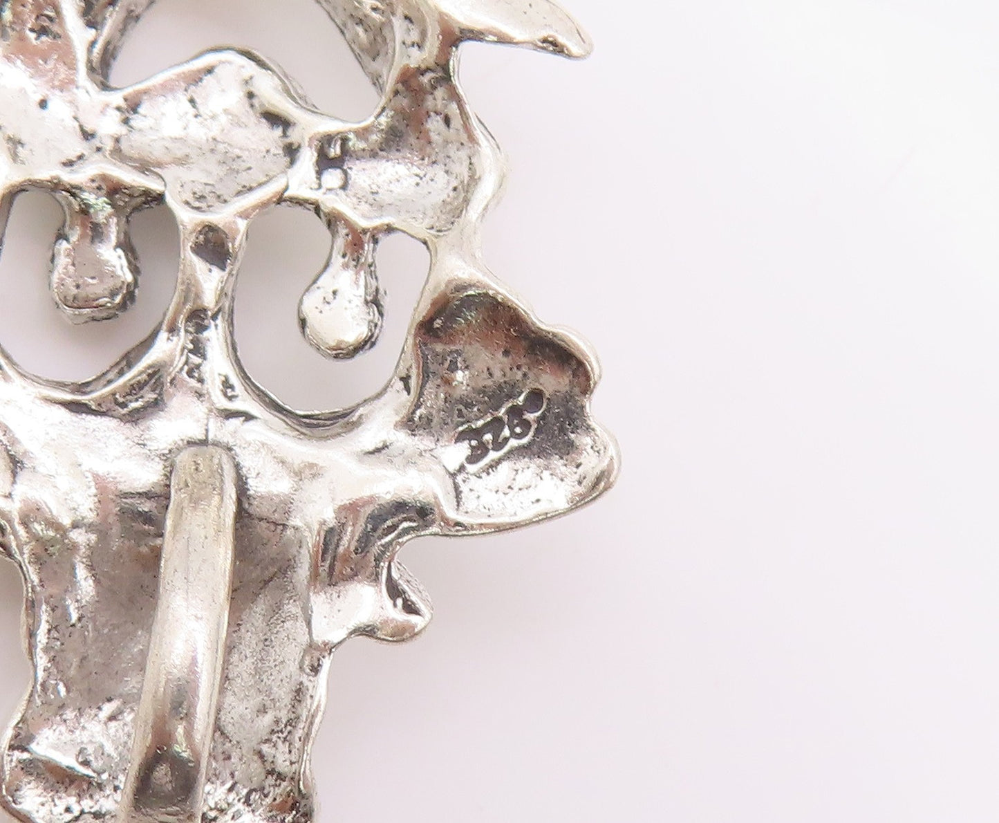 925 Sterling Silver Vintage Pendant Happy Joker Face Cutout  PT24377