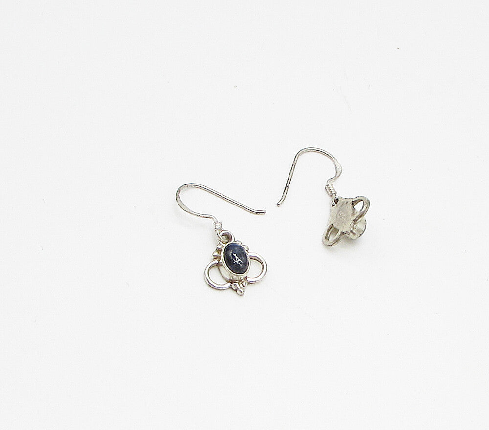 925 Sterling Silver  Vintage Cabochon Cut Moonstone Dangle Earrings  EG1884